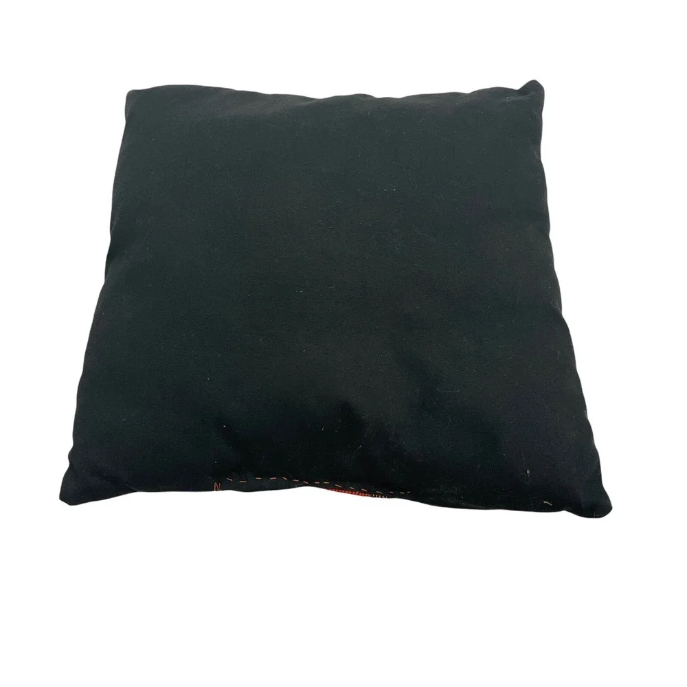 Handmade Pieced Pillow Black with Multicolor Peppers‎ 12